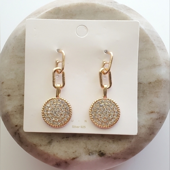 Dangle Rhinestone Earrings - Picture 2 of 2